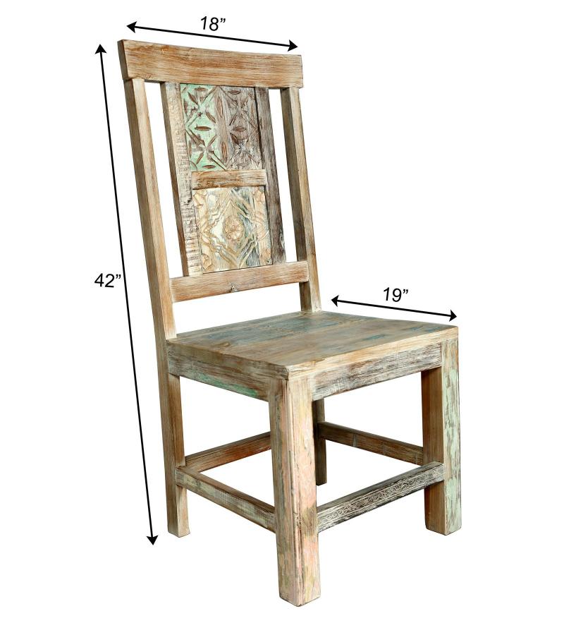 HAND CARVED SOLID RECLAIMED TEAK WOOD CHAIR