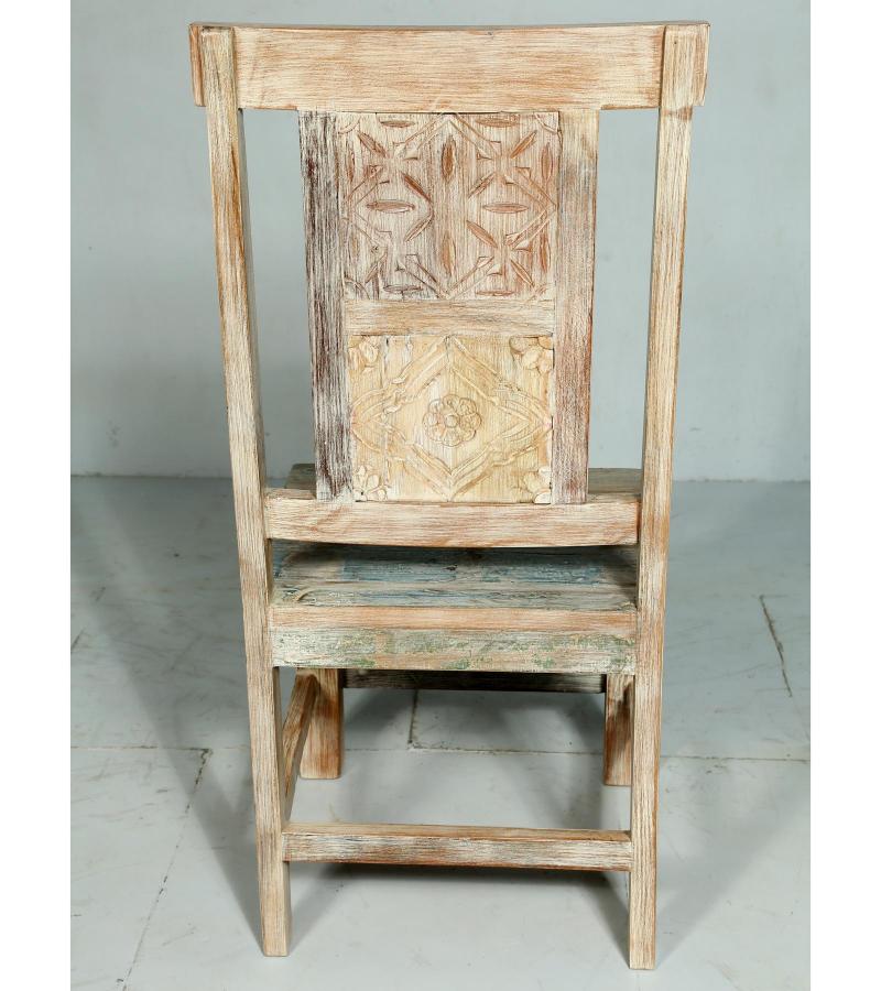 HAND CARVED SOLID RECLAIMED TEAK WOOD CHAIR