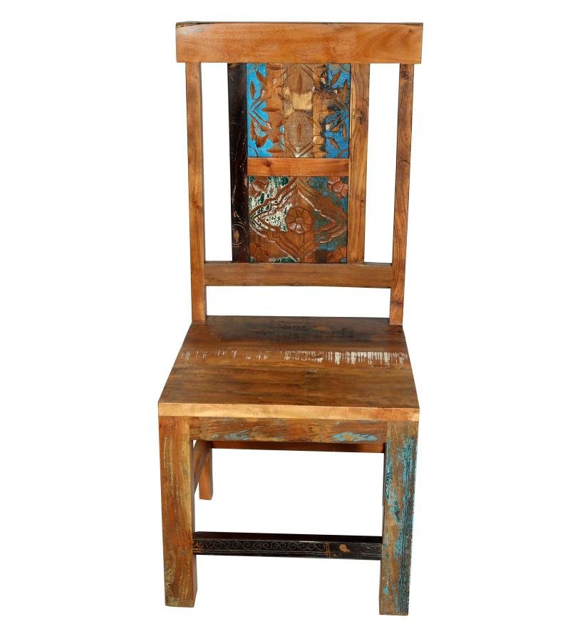 HAND CARVED SOLID RECLAIMED TEAK WOOD CHAIR