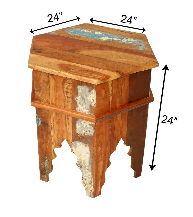 RECLAIMED WOOD END TABLE / NIGHTSTAND