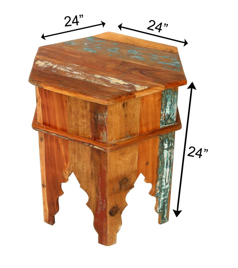 RECLAIMED WOOD END TABLE / NIGHTSTAND