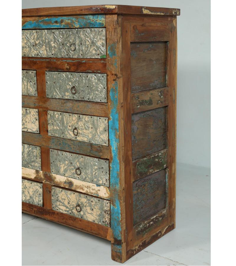 SOLID RECLAIMED TEAK WOOD BUREAU DRESSER