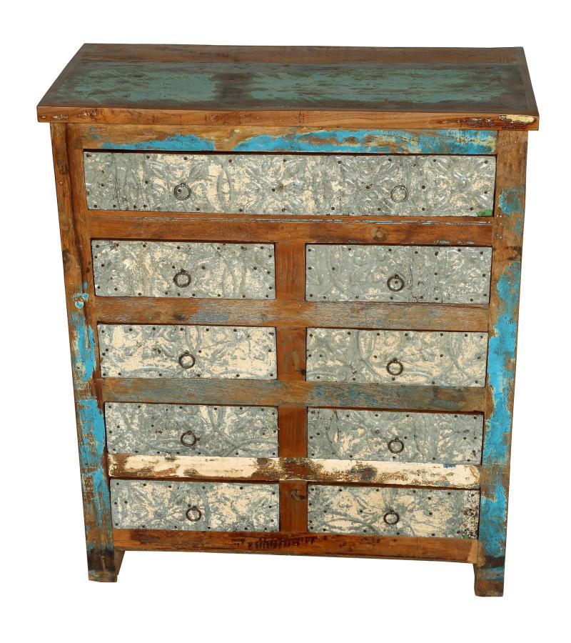 SOLID RECLAIMED TEAK WOOD BUREAU DRESSER