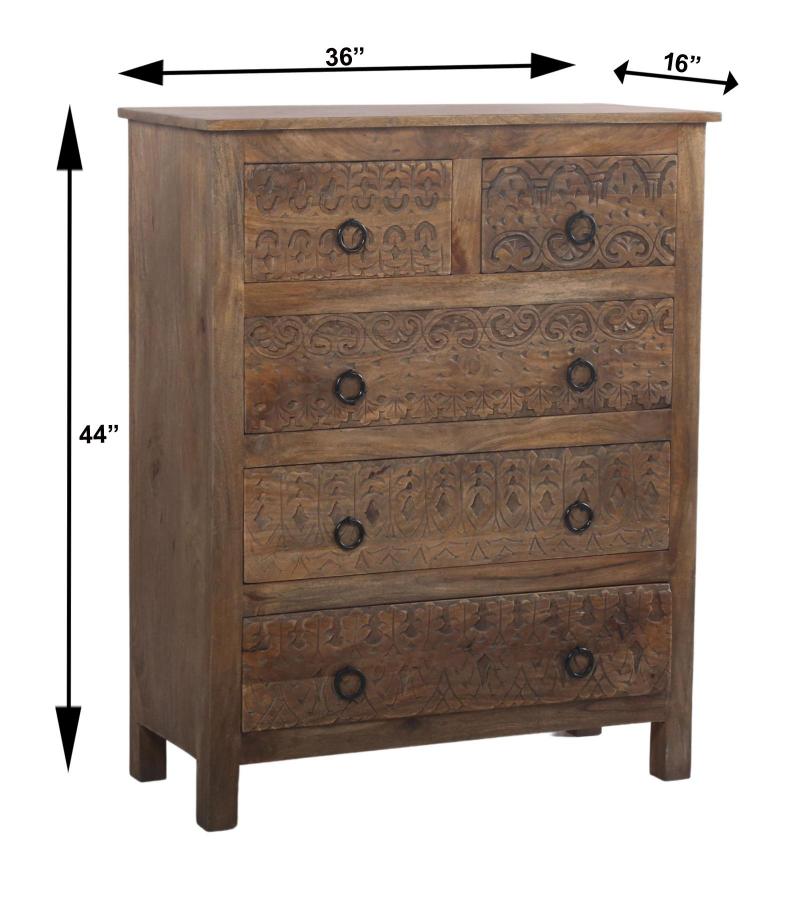 HAND CARVED SOLID WOOD DRESSER BUREAU