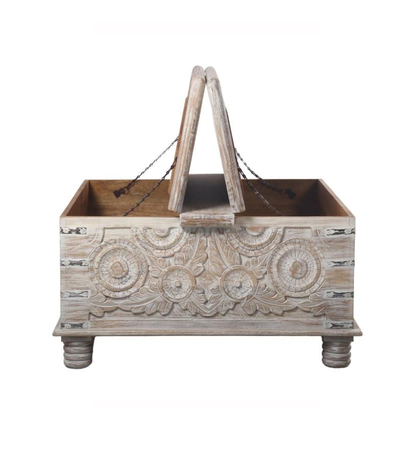 SOLID RECLAIMED TEAK WOOD DOUBLE OPEN TRUNK TABLE