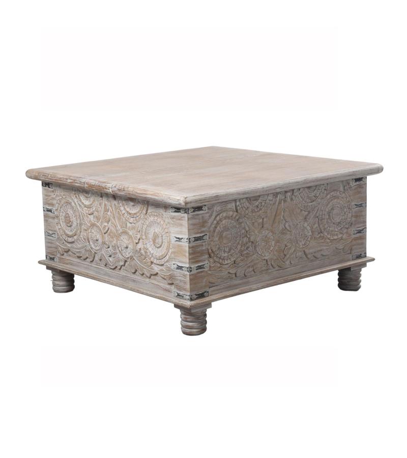 SOLID RECLAIMED TEAK WOOD DOUBLE OPEN TRUNK TABLE