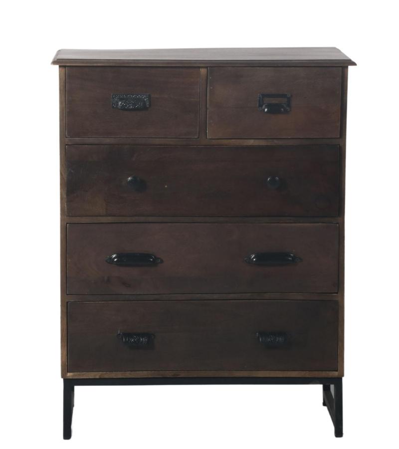 SOLID WOOD & IRON CHEST DRESSER BUREAU