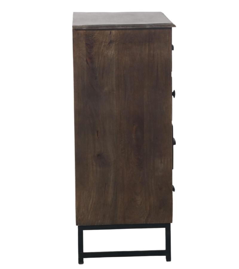 SOLID WOOD & IRON CHEST DRESSER BUREAU