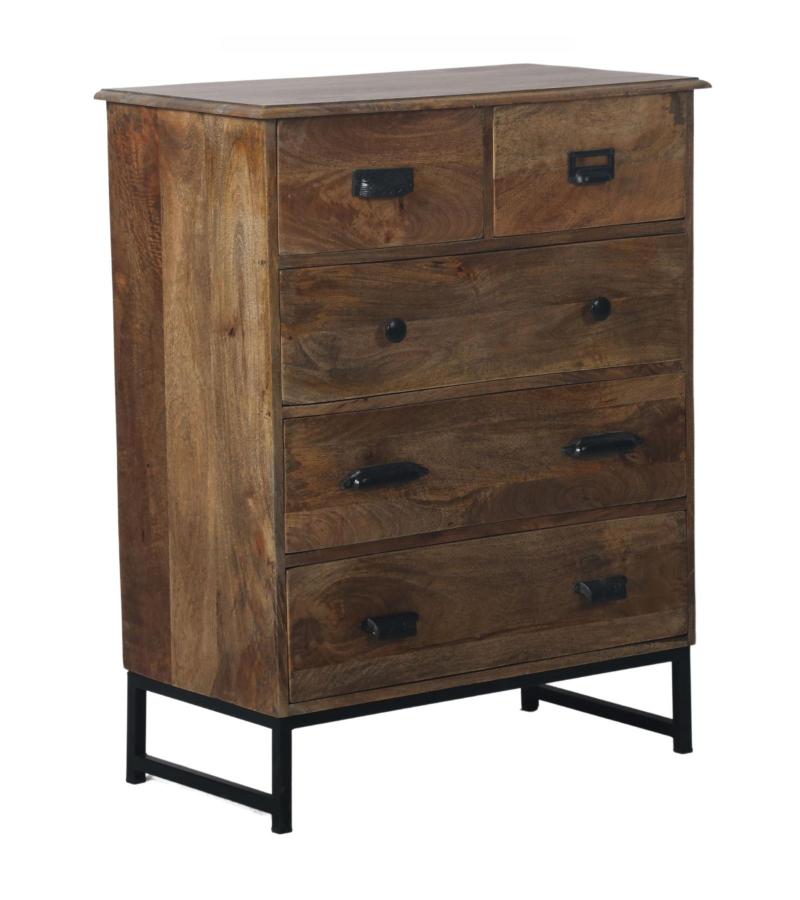 SOLID WOOD & IRON DRESSER BUREAU CHEST