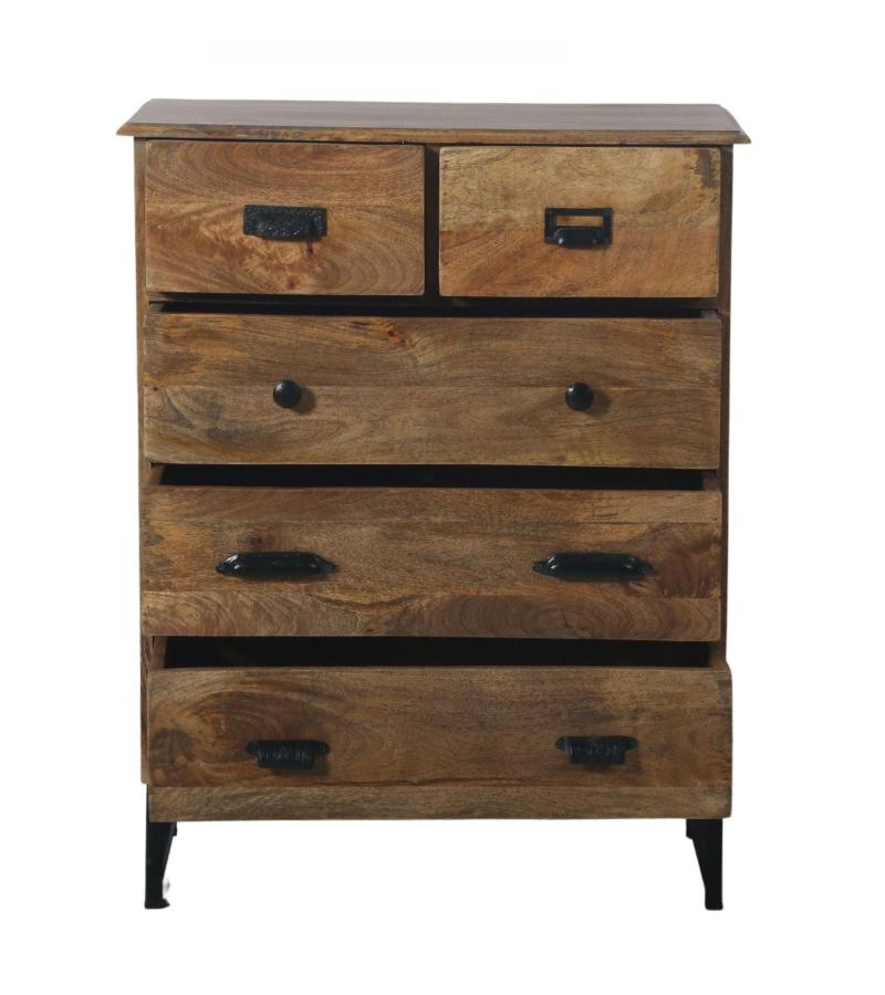 SOLID WOOD & IRON DRESSER BUREAU CHEST