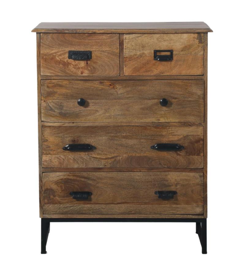 SOLID WOOD & IRON DRESSER BUREAU CHEST