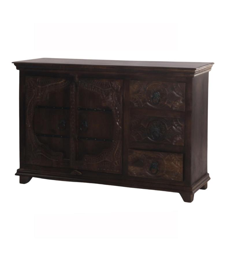 HAND CARVED SOLID WOOD SIDEBOARD