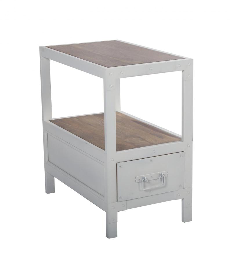 SOLID IRON & WOOD END TABLE SIDE TABLE