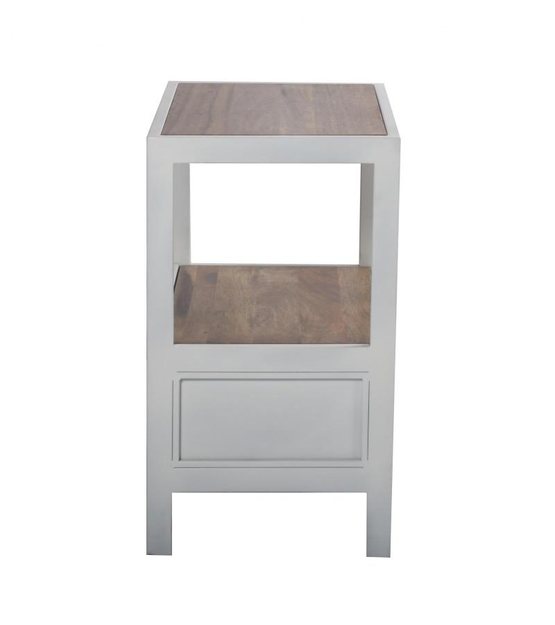 SOLID IRON & WOOD END TABLE SIDE TABLE