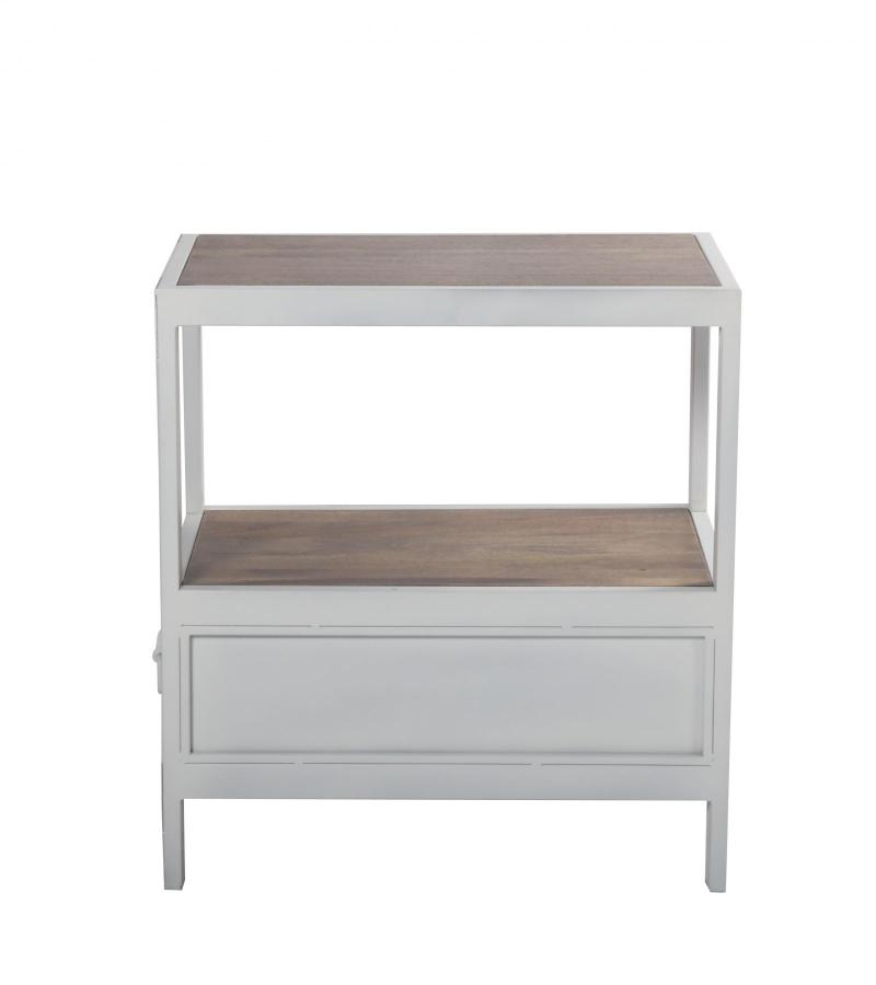 SOLID IRON & WOOD END TABLE SIDE TABLE