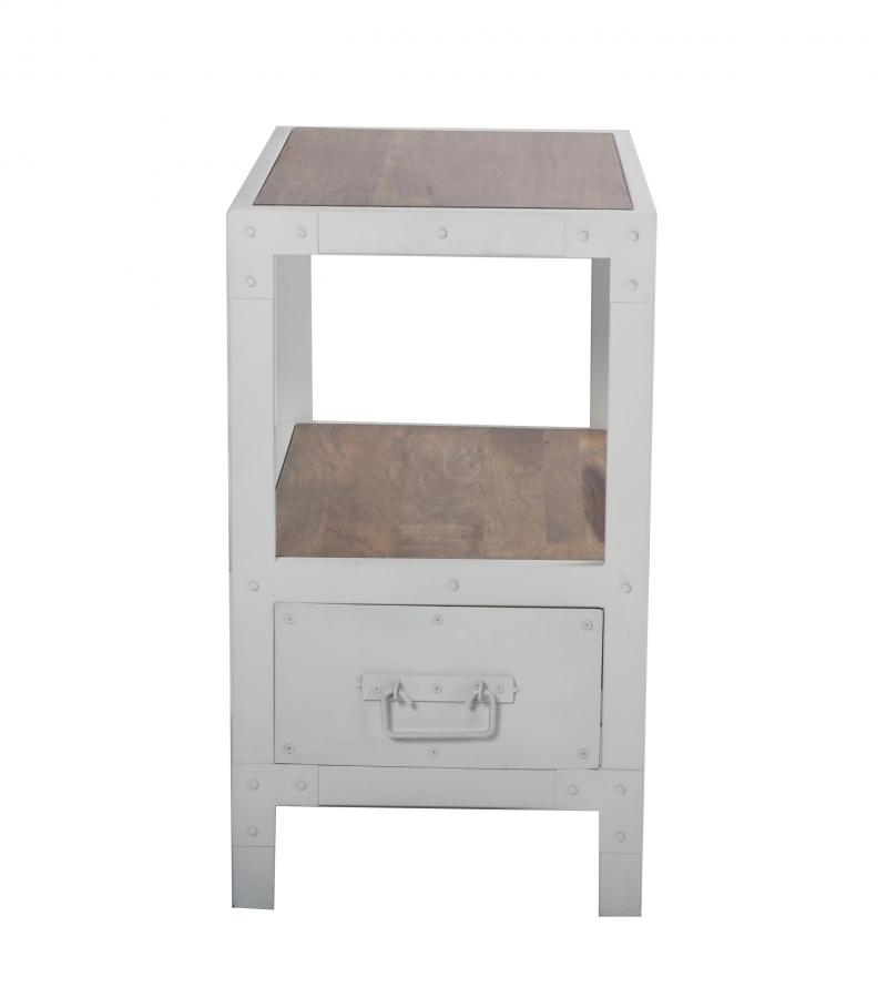 SOLID IRON & WOOD END TABLE SIDE TABLE