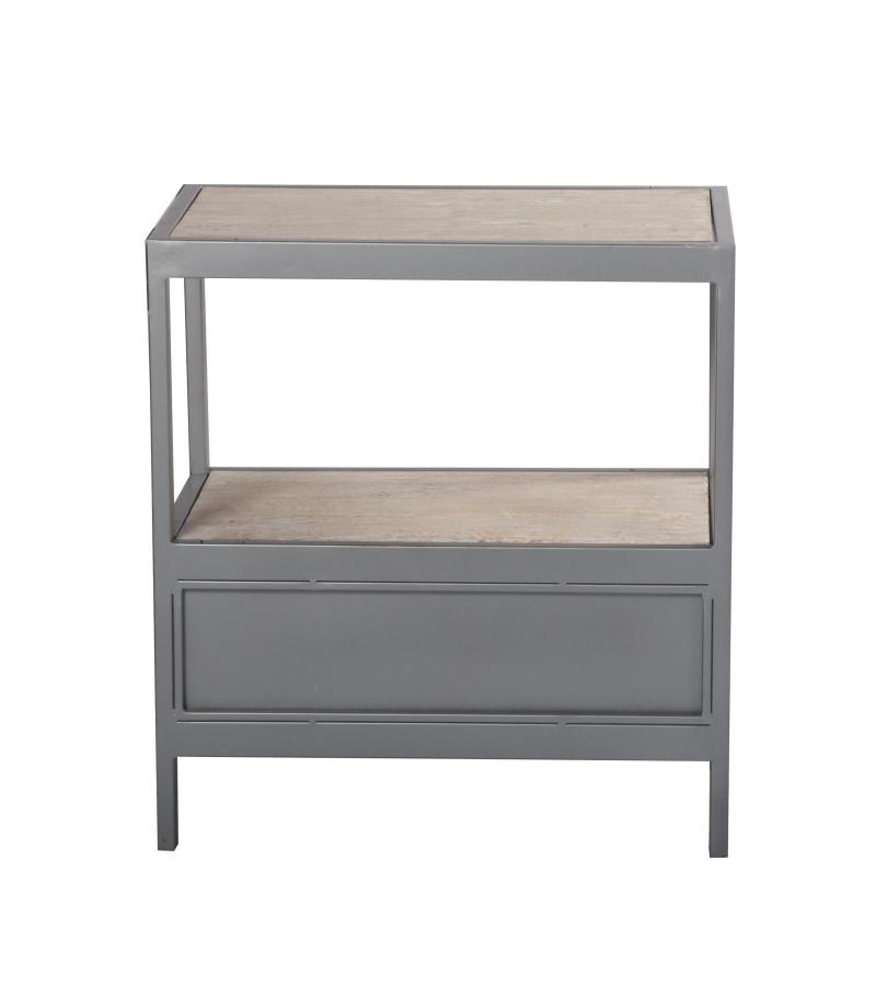 SOLID WOOD & IRON END TABLE SIDE TABLE