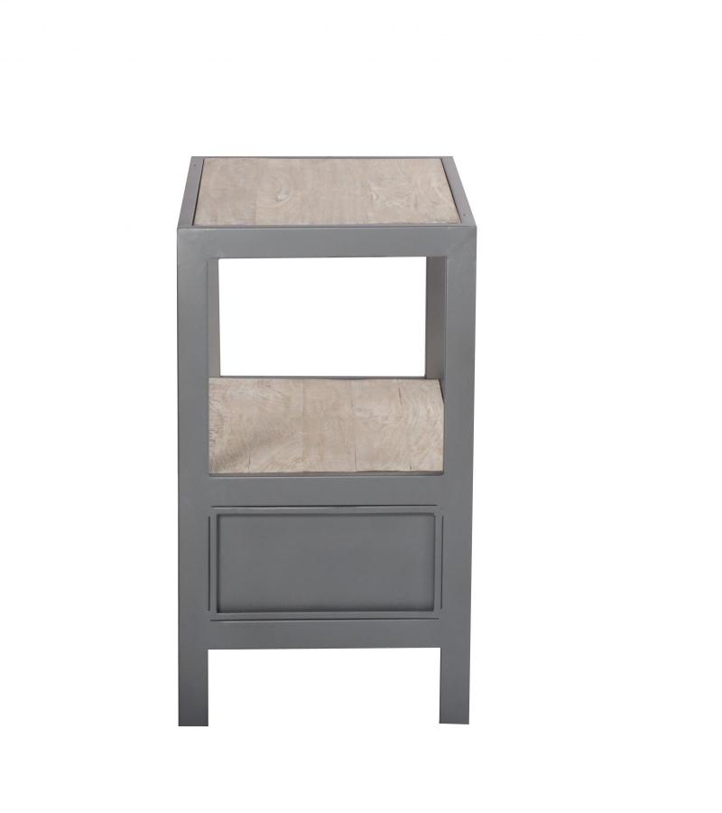 SOLID WOOD & IRON END TABLE SIDE TABLE