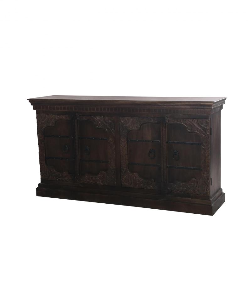 HAND CARVED SOLID WOOD SIDEBOARD 