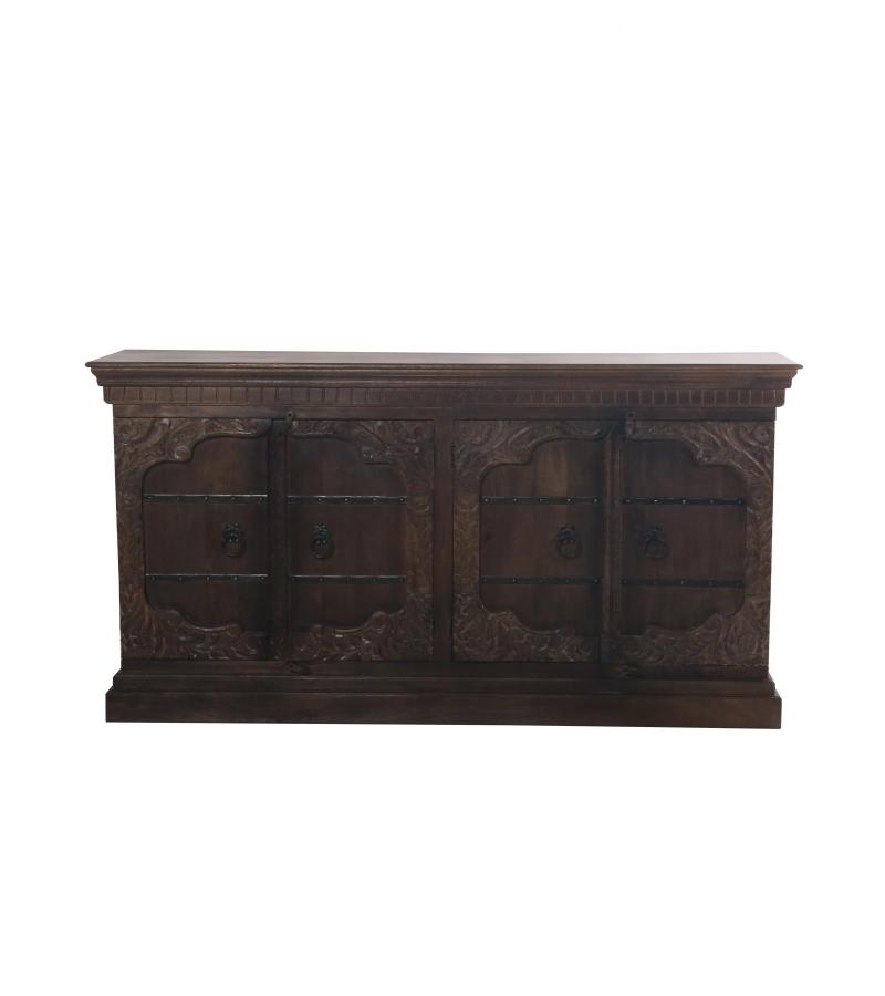 HAND CARVED SOLID WOOD SIDEBOARD 