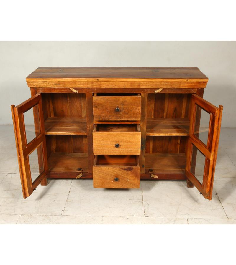SOLID RECLAIMED TEAK SIDEBOARD WITH 2 DOORS AND 3 DRAWERS
