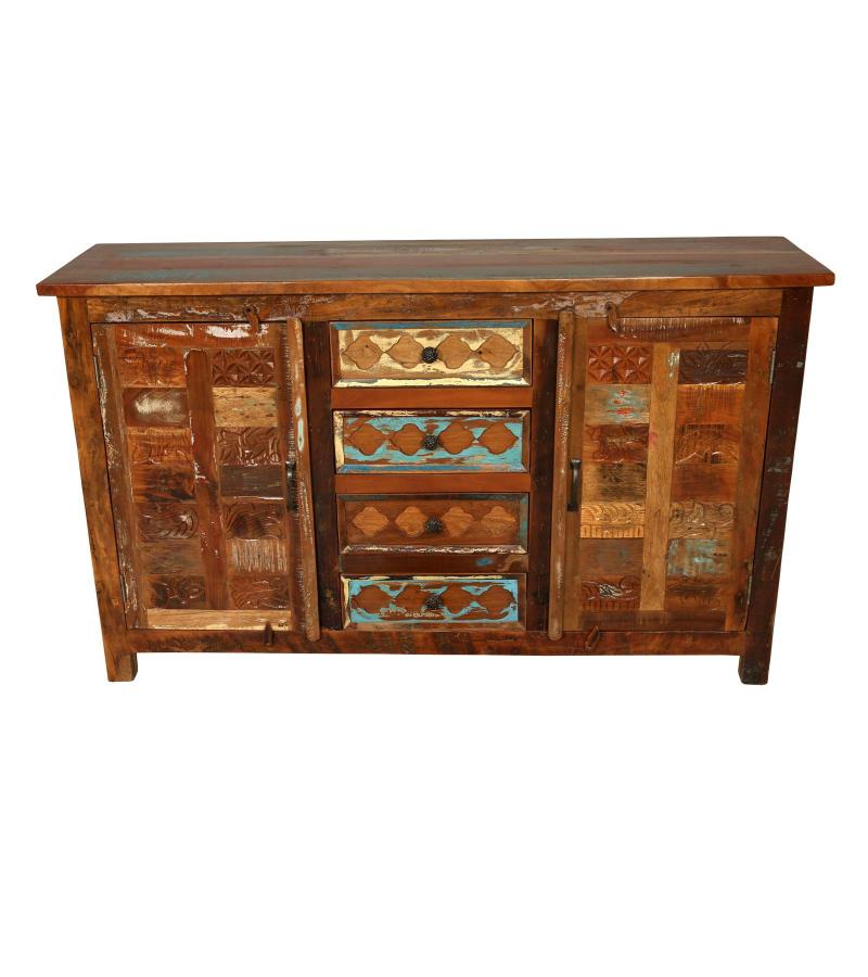 SOLID RECLAIMED TEAK WOOD SIDEBOARD  WITH DRAWERS & DOORS