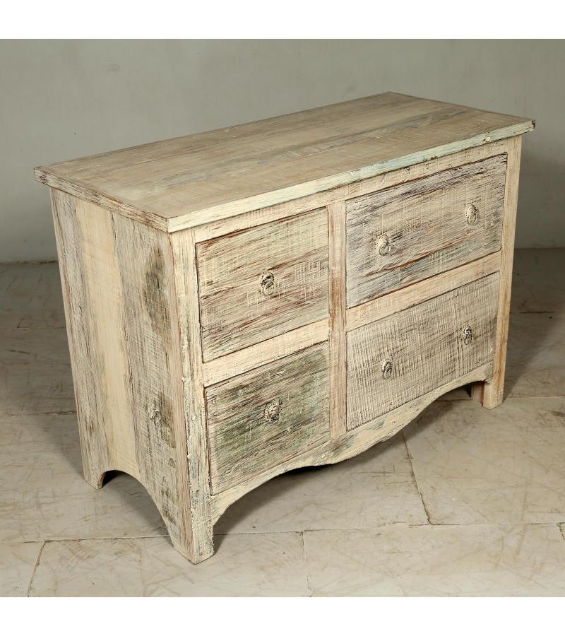 SOLID RECLAIMED TEAK WOOD 4 DRAWER BUREAU DRESSER CHEST