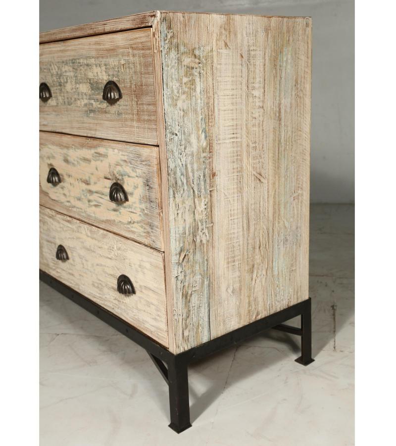 SOLID RECLAIMED TEAK WOOD W/ 6 DRAWERS BUREAU DRESSER CHEST