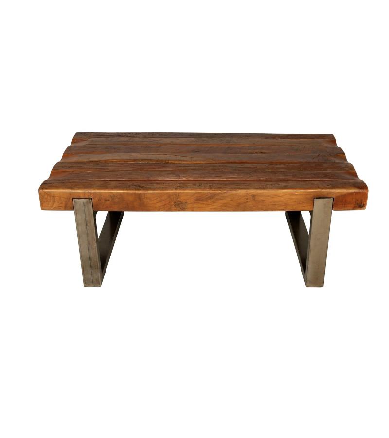 SOLID RECLAIMED TEAK WOOD & IRON COFFEE TABLE - FANTASTIC!