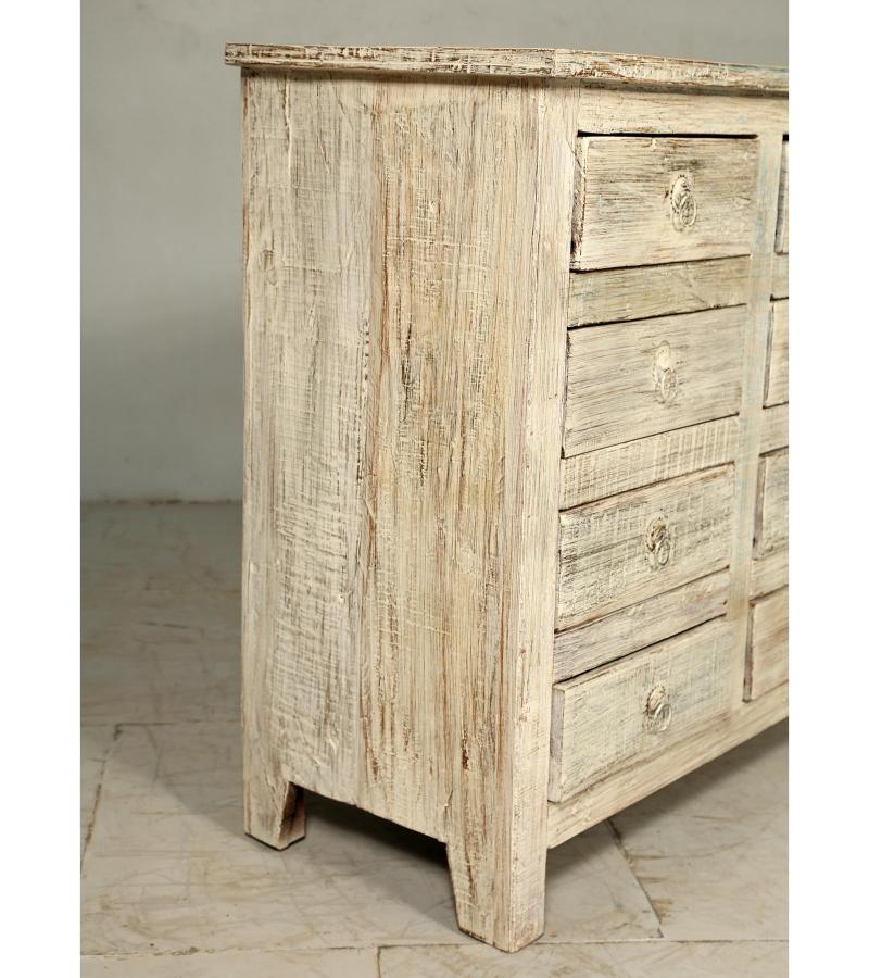 SOLID RECLAIMED TEAK WOOD BUREAU DRESSER CHEST W/ 8 DRAWERS