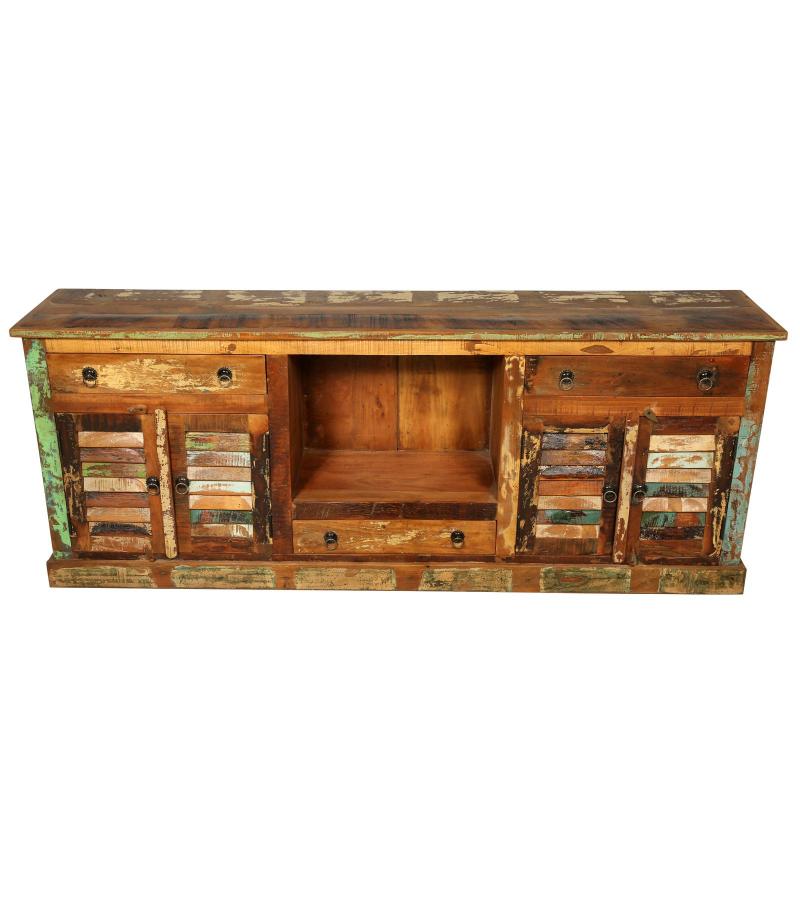 SOLID RECLAIMED TEAK WOOD 4 DOOR & 3 DRAWERS  CONSOLE SIDEBOARD