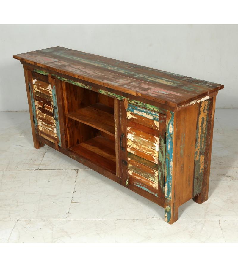 SOLID RECLAIMED TEAK WOOD 2 DOOR CONSOLE SIDEBOARD