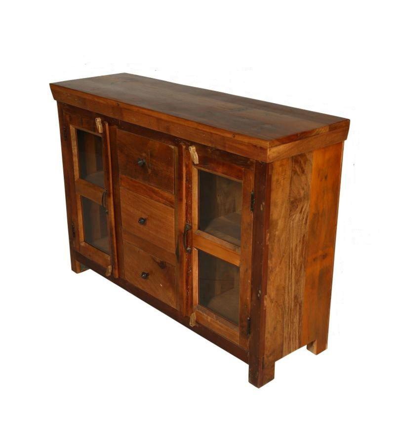 SOLID RECLAIMED TEAK SIDEBOARD WITH 2 DOORS AND 3 DRAWERS