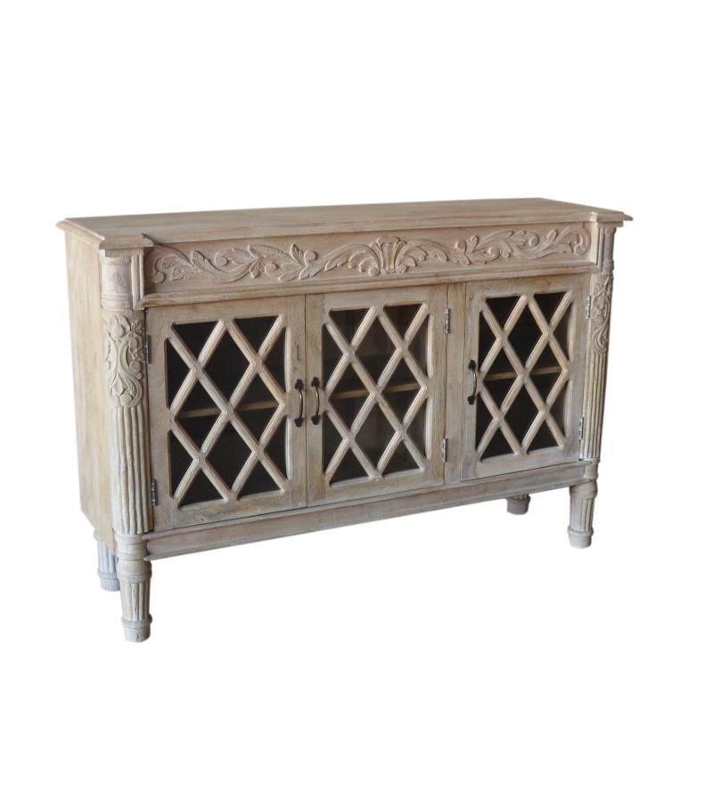 HAND CARVED SOLID WOOD SIDEBOARD