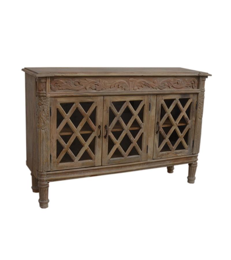 HAND CARVED SOLID WOOD SIDEBOARD