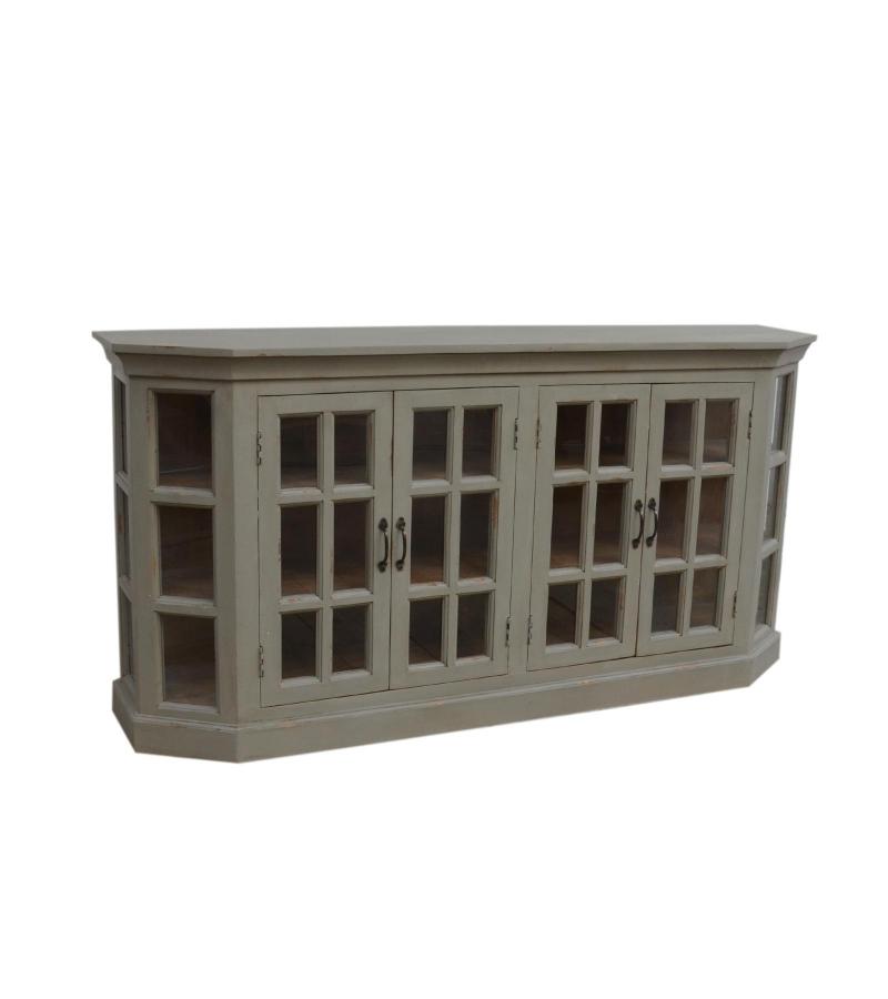 SOLID WOOD & GLASS SIDEBOARD CONSOLE
