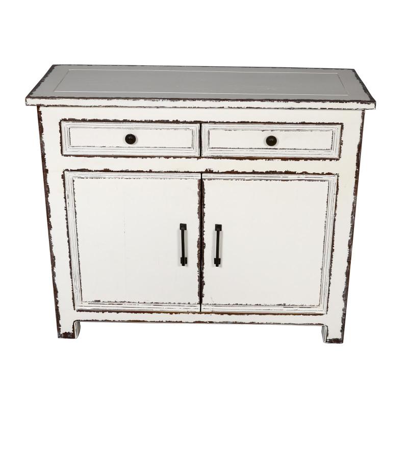 SOLID RECLAIMED TEAK WOOD 2 DRAWER & 2 DOOR DRESSER CHEST BUREAU SIDEBOARD