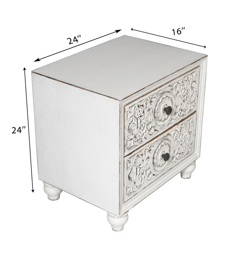 HAND CARVED SOLID TEAK WOOD SIDETABLE END TABLE