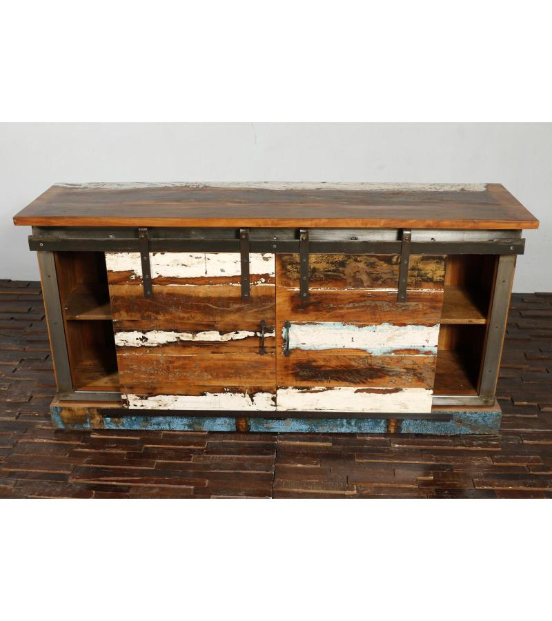 SOLID RECLAIMED TEAK SIDEBOARD W/ SLIDING DOORS