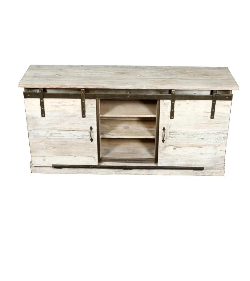 SOLID WOOD SIDEBOARD W/ SLIDING DOORS