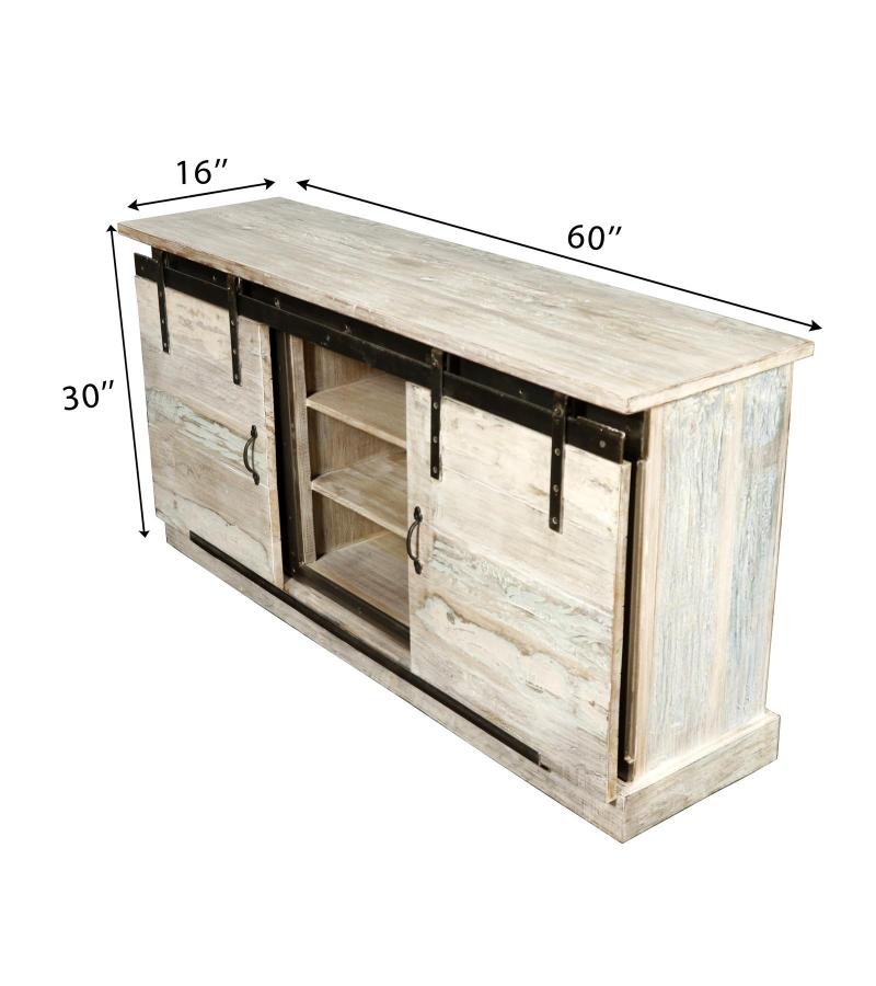 SOLID WOOD SIDEBOARD W/ SLIDING DOORS