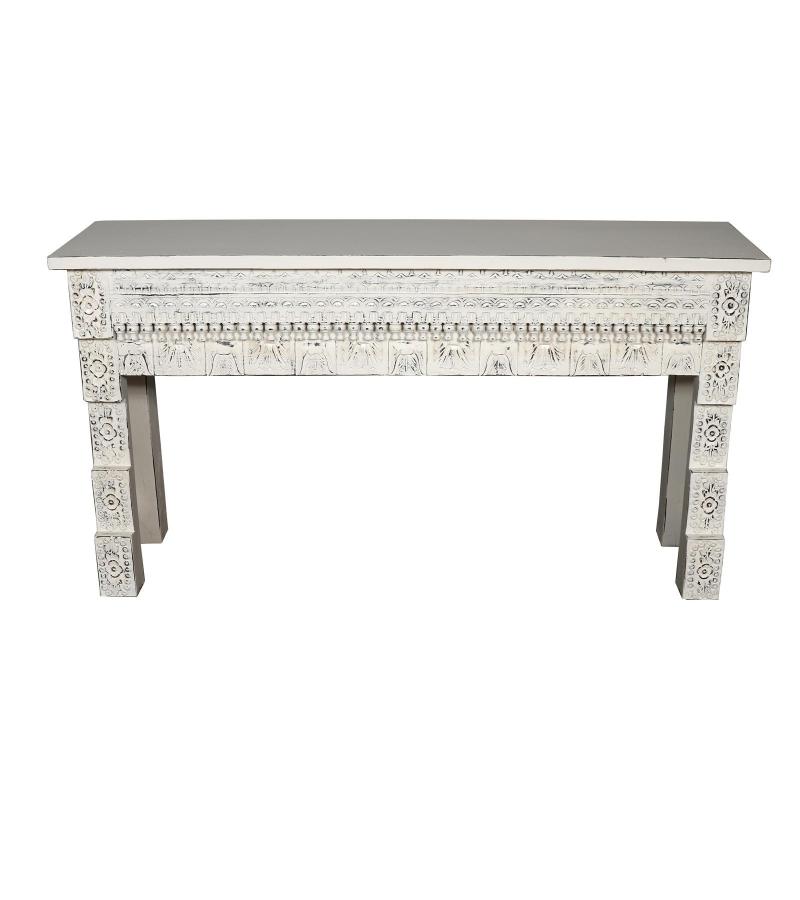 HAND CARVED SOLID WOOD CONSOLE