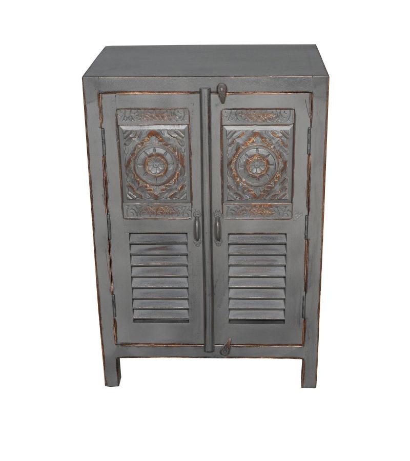 HAND CARVED SOLID TEAK WOOD CABINET