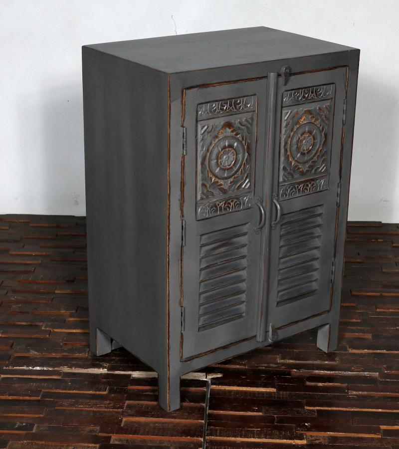 HAND CARVED SOLID TEAK WOOD CABINET