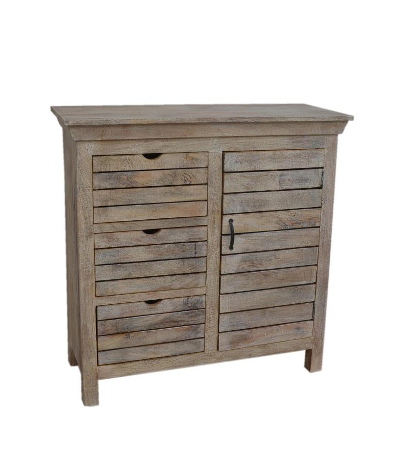 SOLID WOOD 3 DRAWER 1 CABINET CHEST SIDEBOARD DRESSER BUREAU