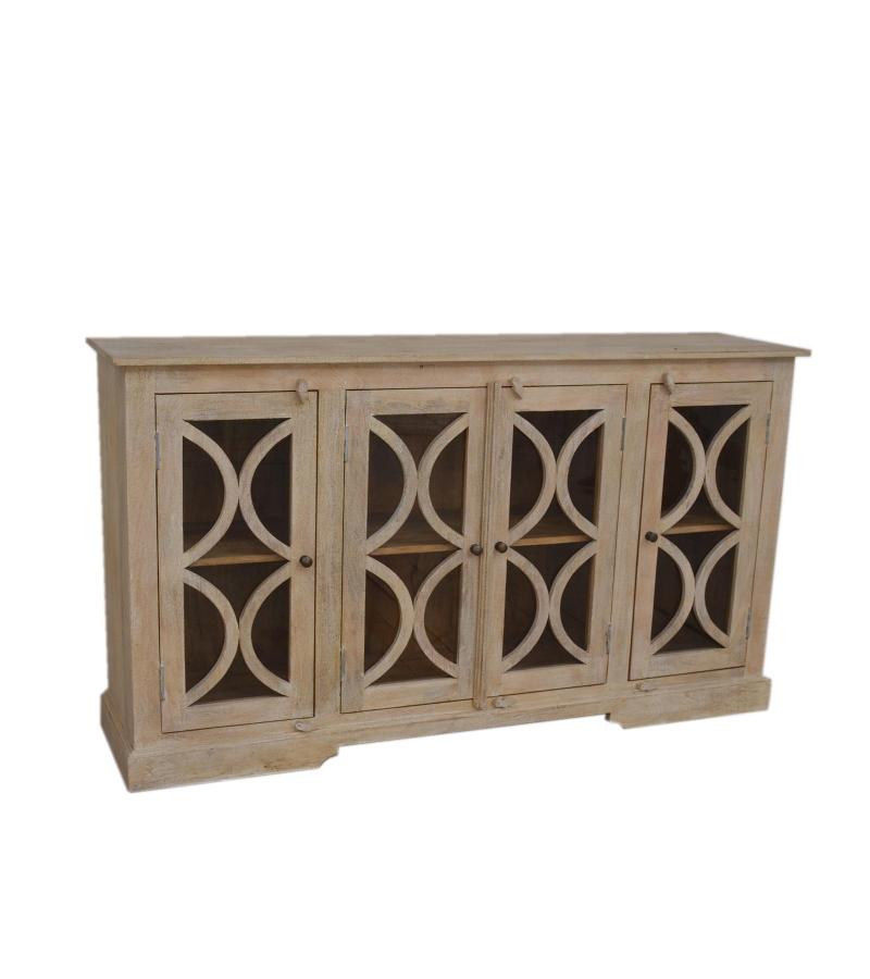 SOLID WOOD & GLASS MODERN SIDEBOARD