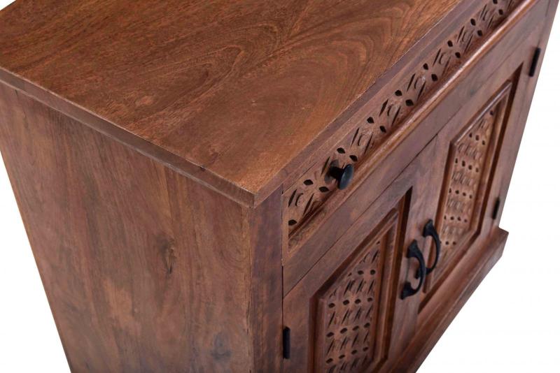 CARVED WOOD SIDEBOARD W/ 2 DOORS & 1 DRAWER