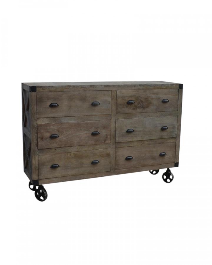 SOLID WOOD & IRON BUREAU SIDEBOARD