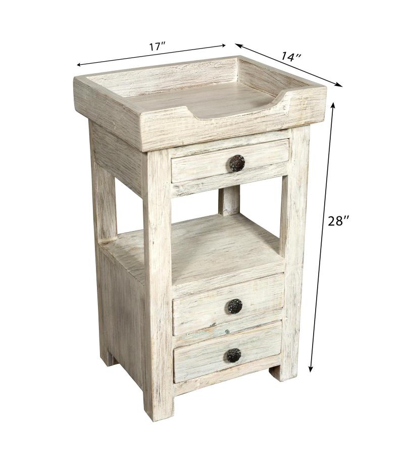 SOID RECLAIMED TEAK WOOD SIDE TABLE END TABLE
