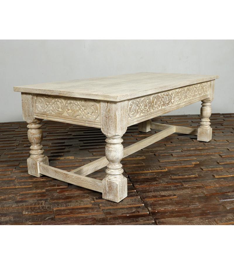 HAND CARVED SOLID WOOD COFFEE TABLE